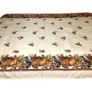 Jubilee Fall Autumn Harvest Printed Tablecloth Thanksgiving Benson Mills 60"X84"
